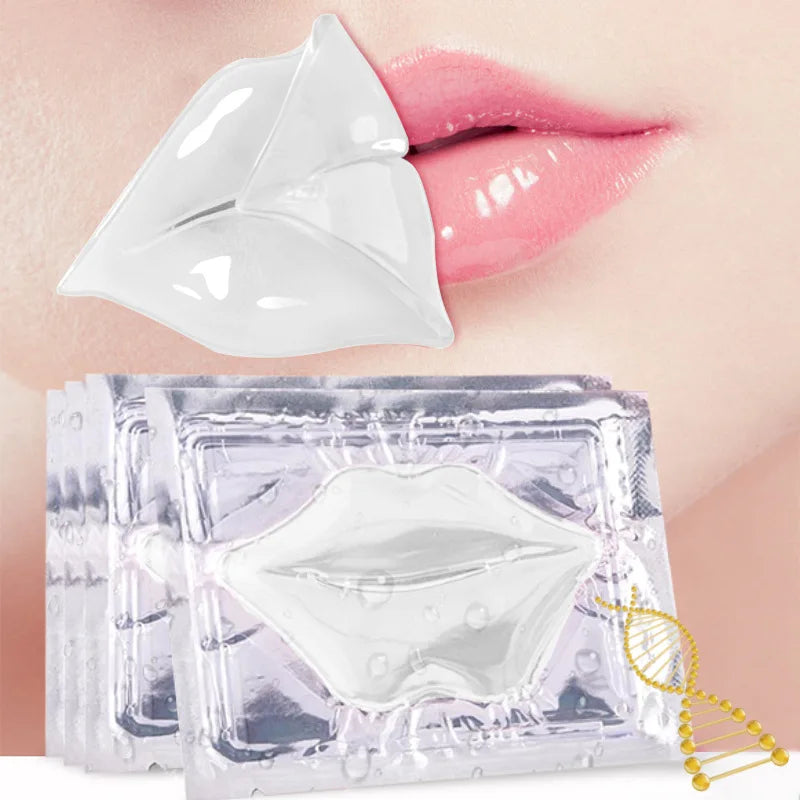 5pcs Crystal Collagen Lip Mask Lips Plumper Pink Lip Patches Moisture Nourishing Essence Korean Cosmetics Skin Care for Beauty